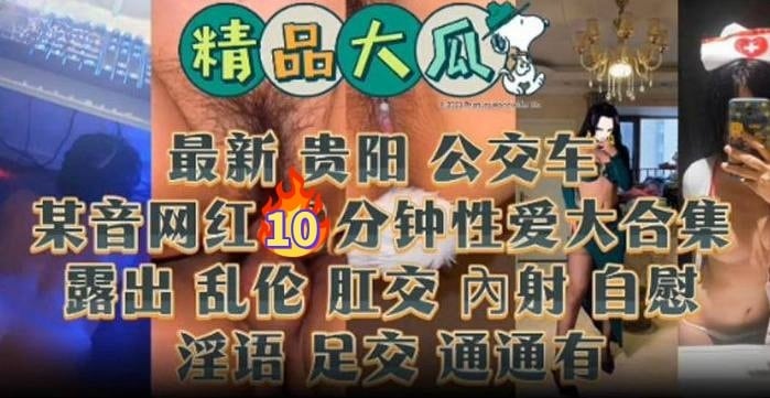 【精品大瓜】抖音网红10分钟性爱锦集，露出乱伦肛交内射足交等，你想要的都有