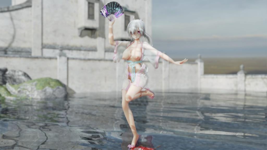 MMD52 汉服萝莉弱音Haku被狂操到乱叫，寄明月边舞边高潮